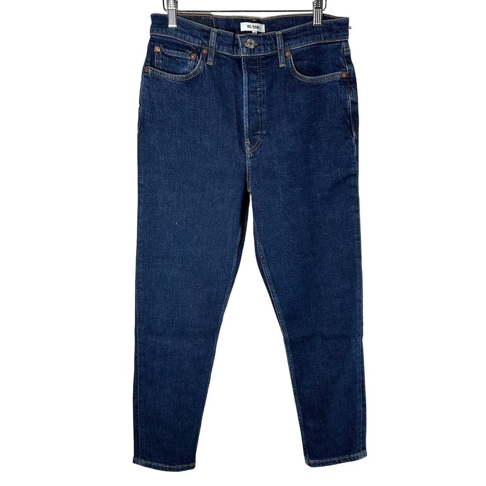 RE/DONE The 90s High Rise Ankle Crop in Dark Rinse Size 29